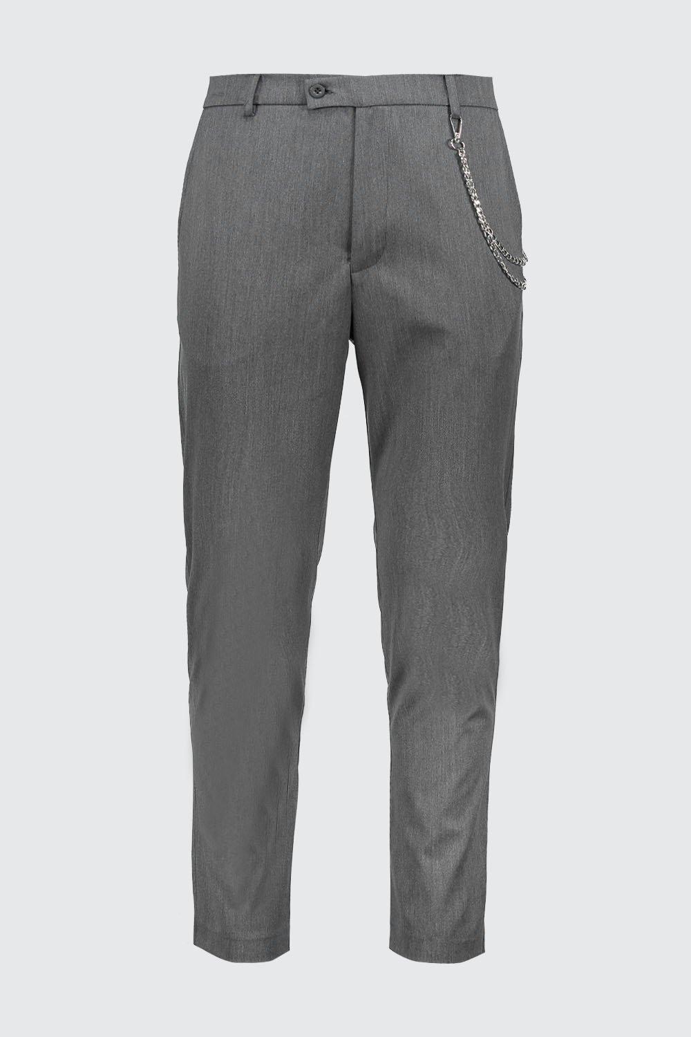 

Укороченные повседневные брюки скинни с цепочкой, Grey