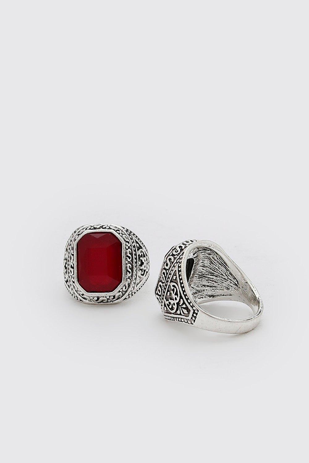 

Сет из 2 колец с печаткой, Silver