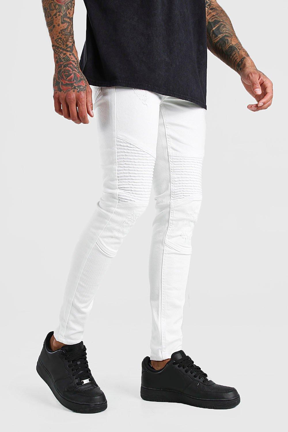 spray on skinny biker jeans with zips