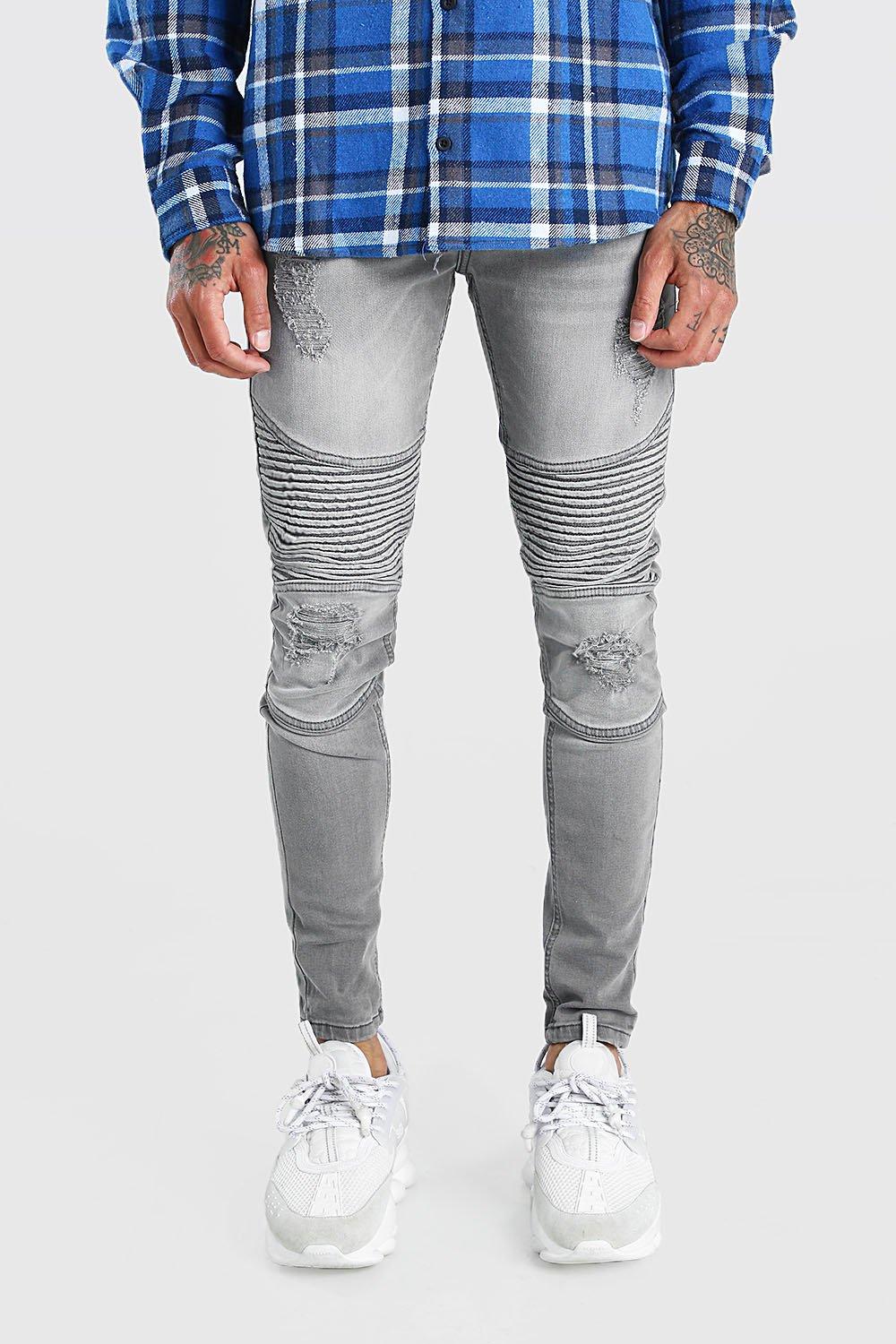 spray on skinny biker jeans with zips