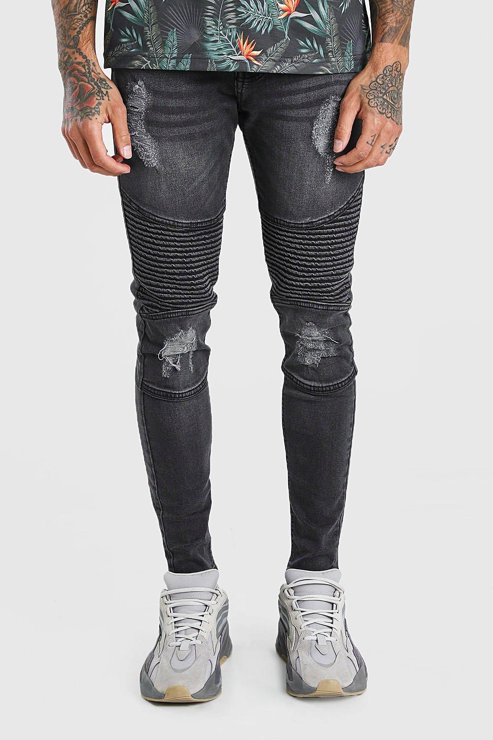 spray on skinny biker jeans with zips