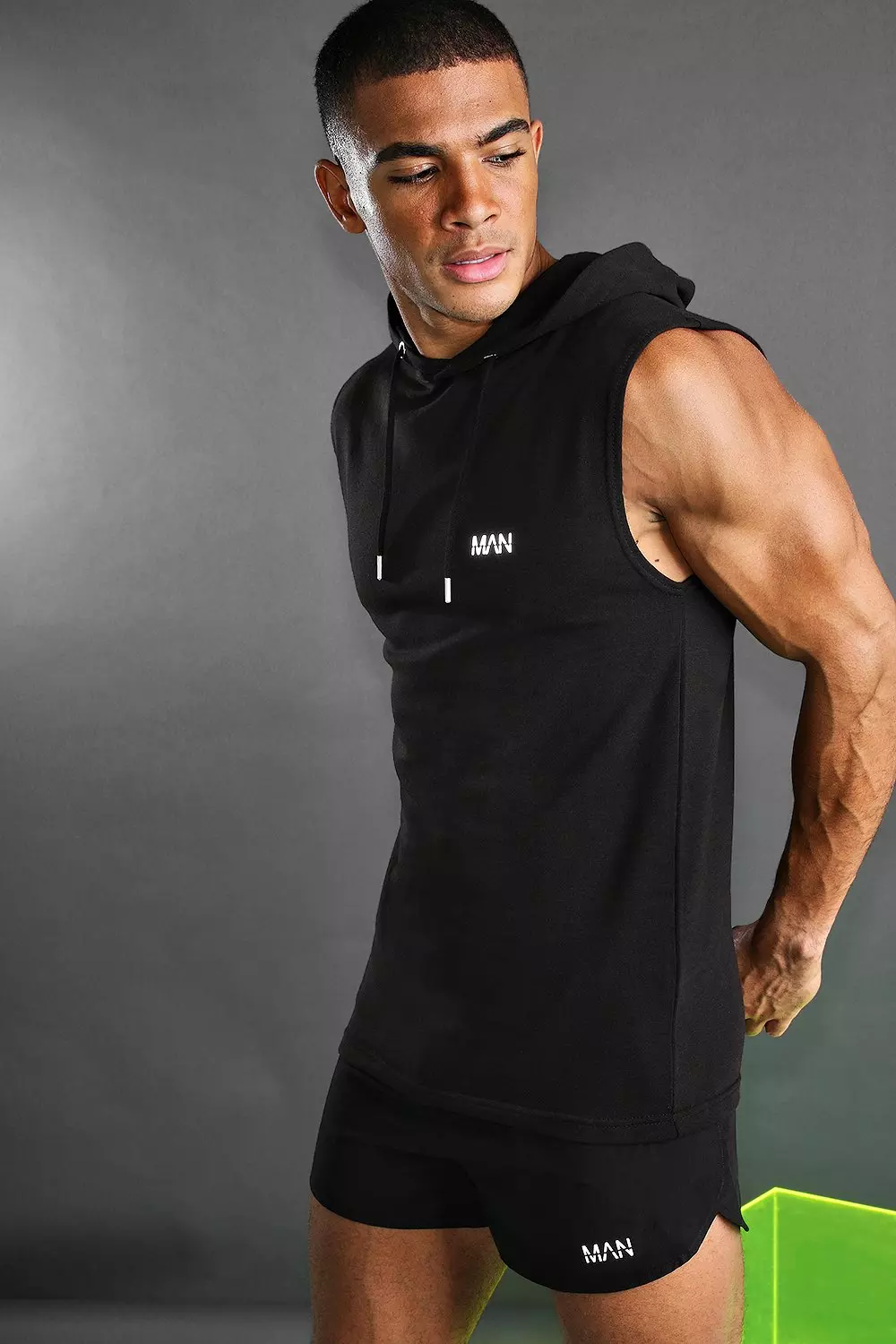 Drop arm sleeveless outlet hoodie