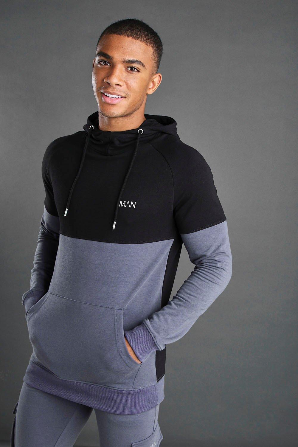 

Свободное худи MAN с цветными вставками, Black