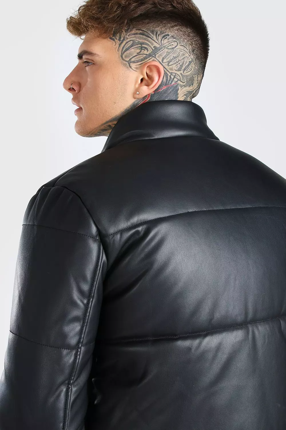 Faux leather puffer jacket - Men