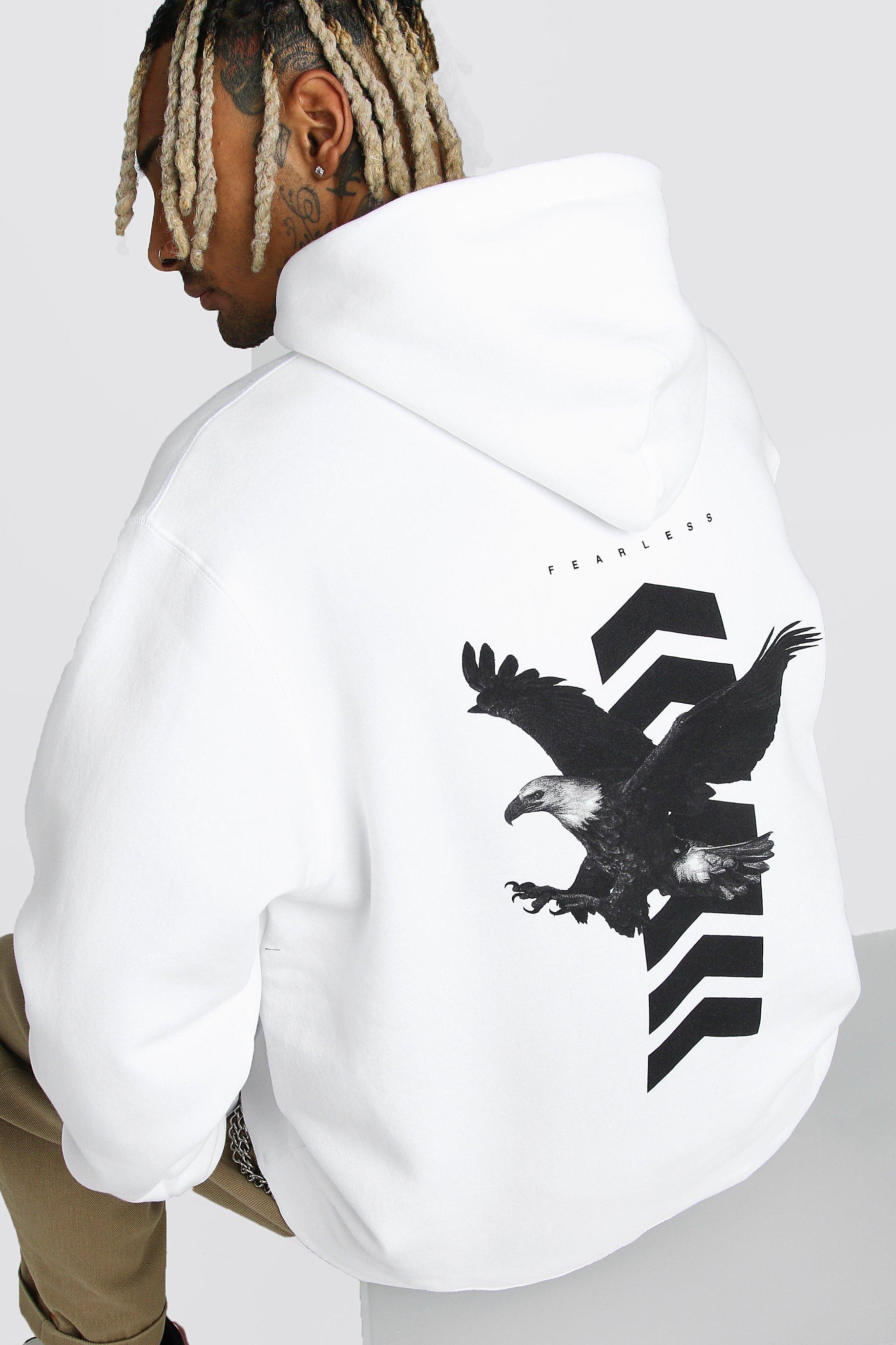 Sweat à capuche oversize imprimé aigle chevron dans le dos Homme ...