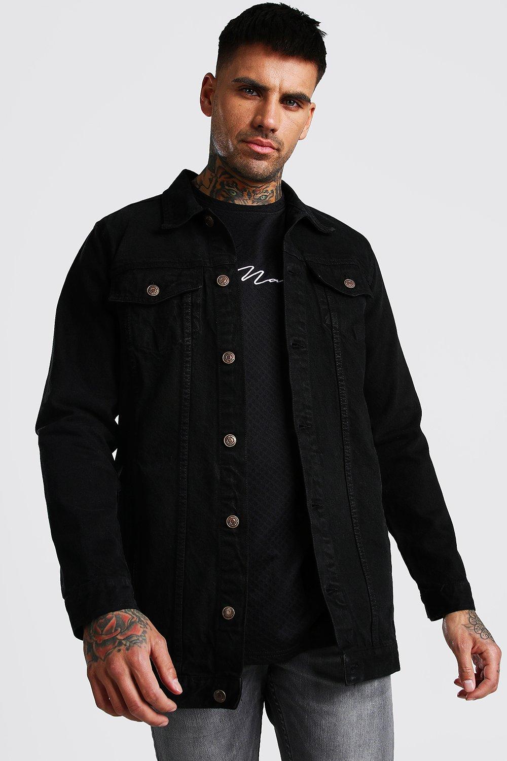 black longline denim jacket