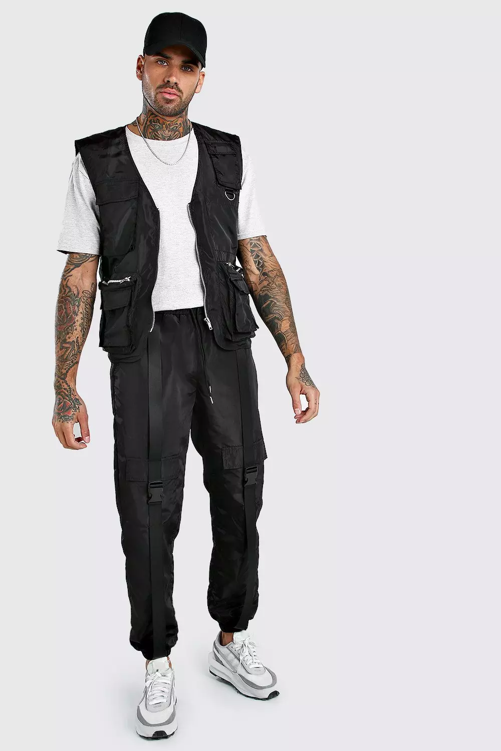 Nylon Utility Vest | boohooMAN UK