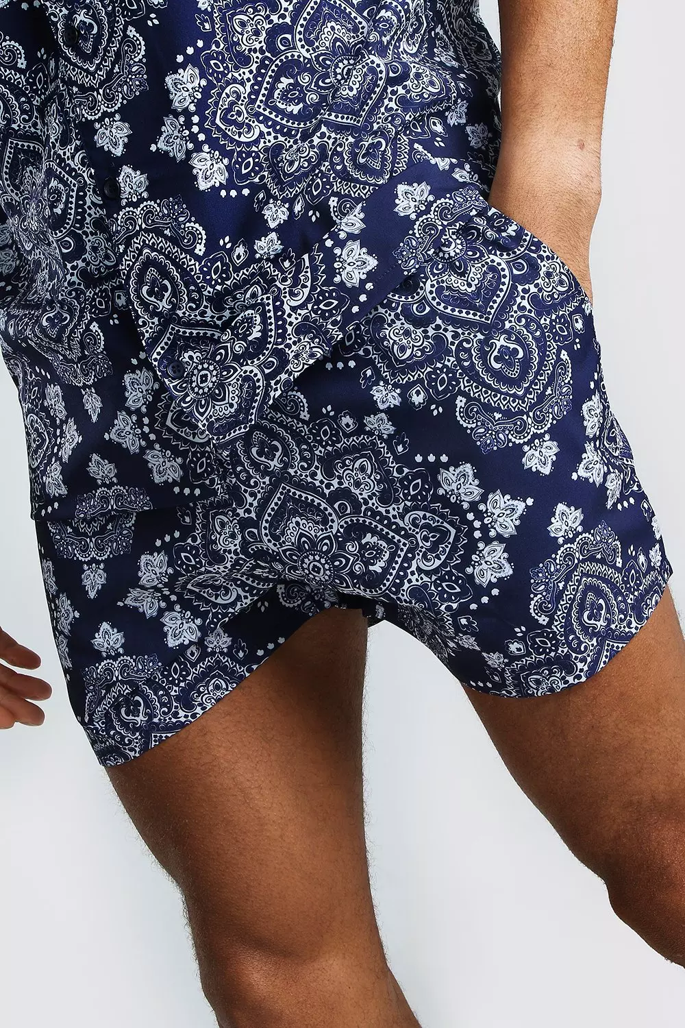 Navy YK HM Bandana Shorts – Dwntwn