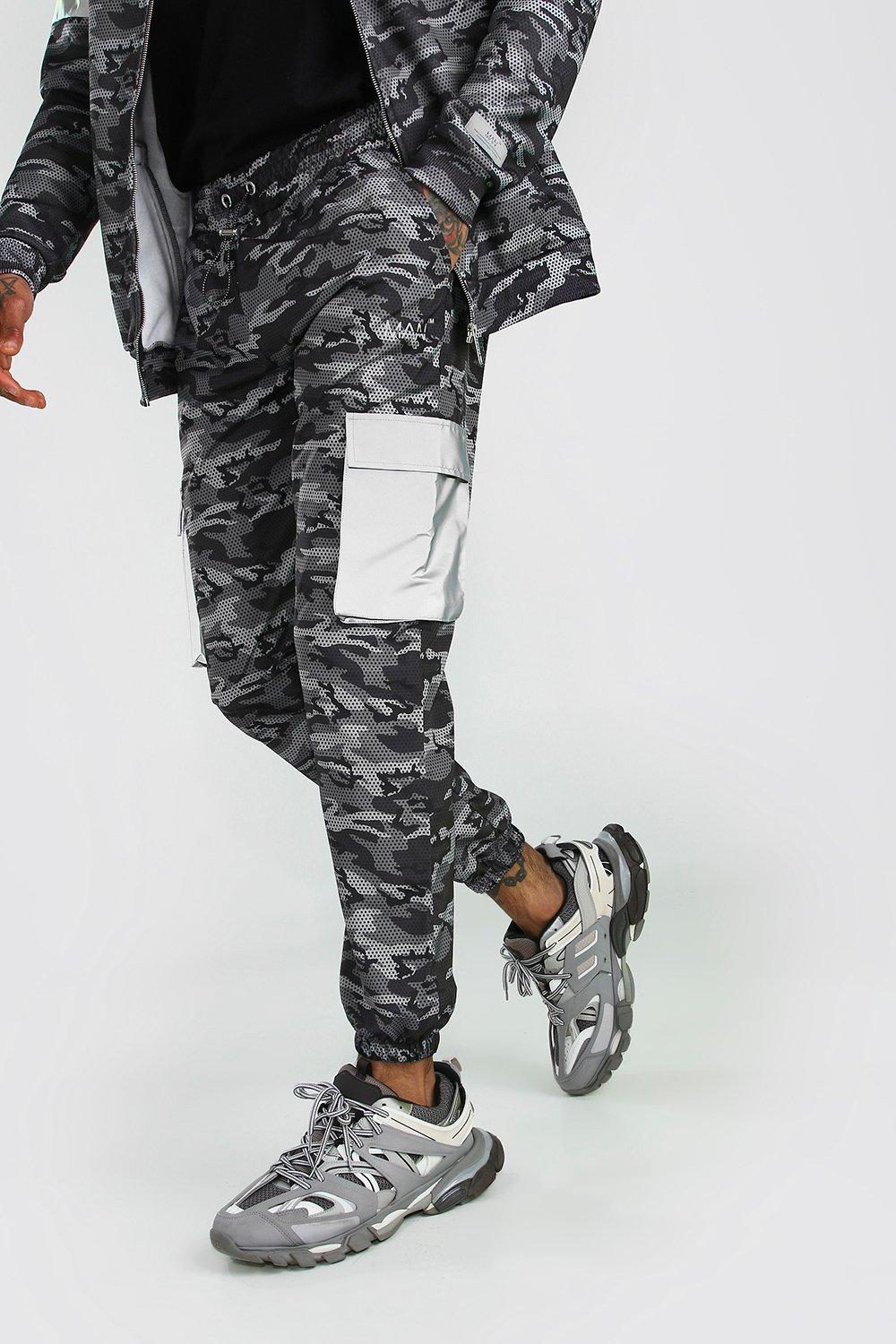 boohooman reflective joggers