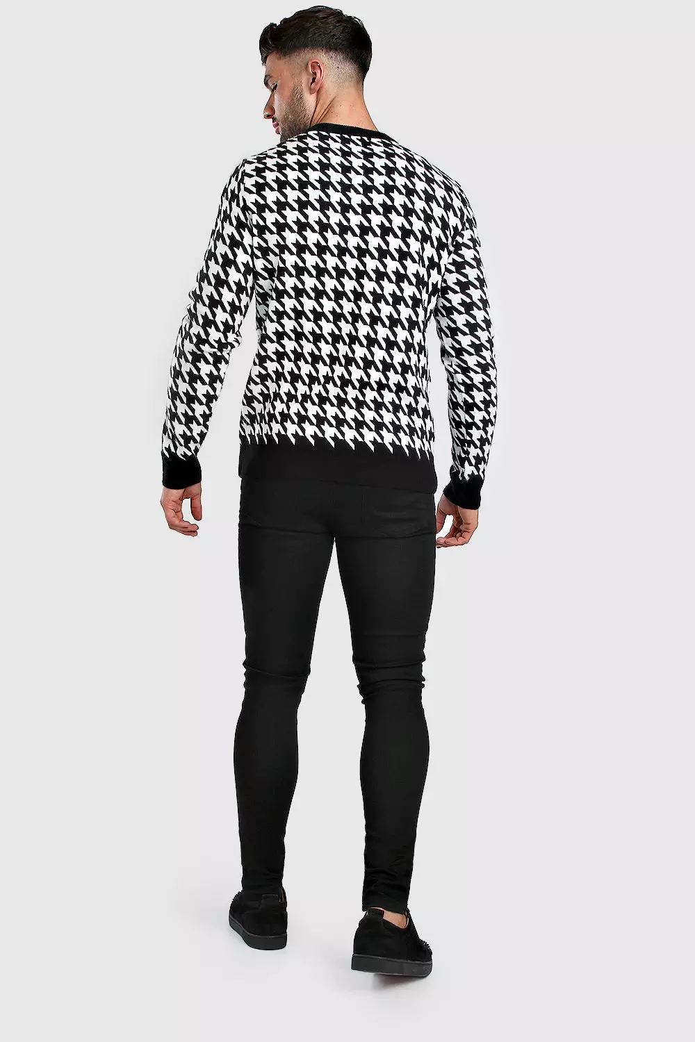 Mens hot sale houndstooth sweater