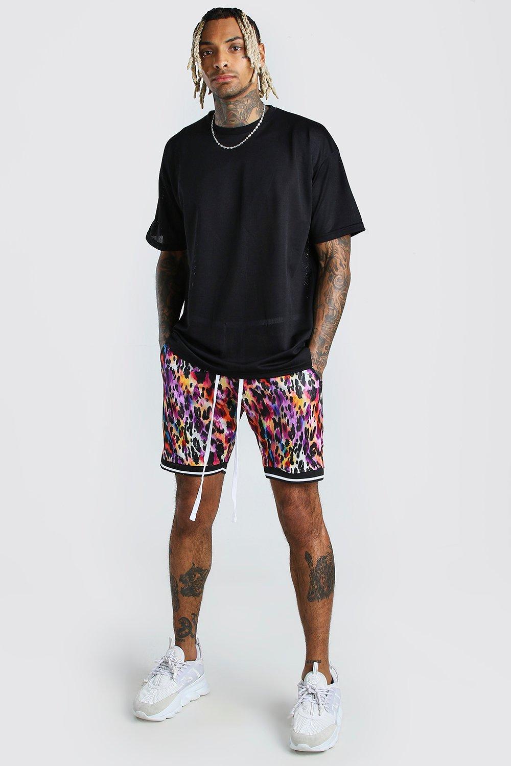 

Oversized Airtex T-Shirt & Basketball Short Set, Pink