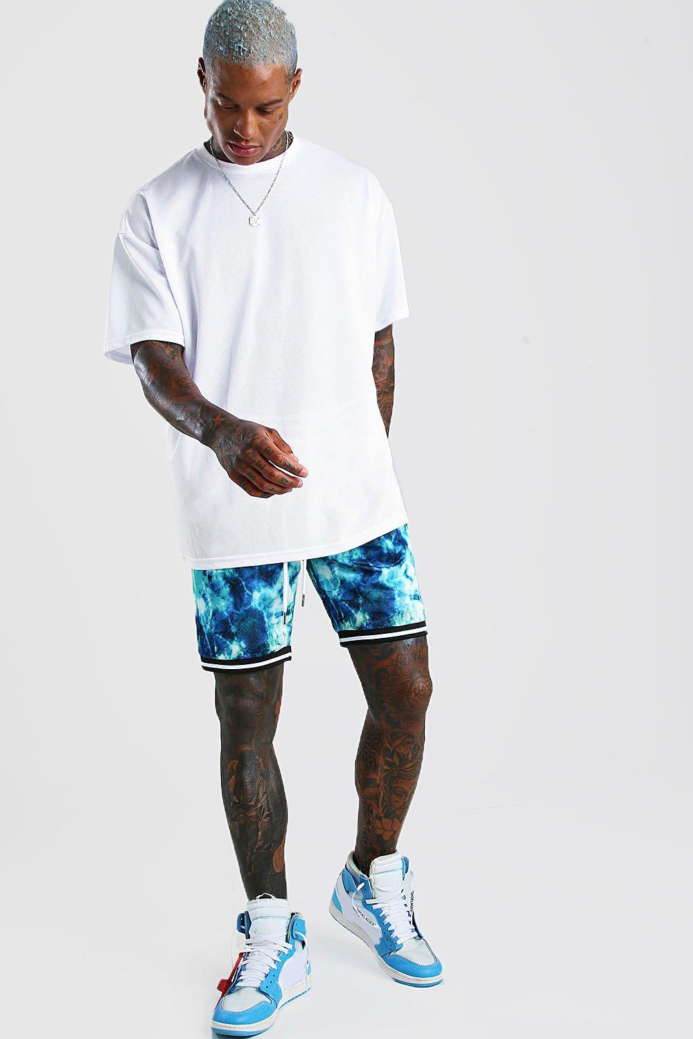 

Oversized Airtex T-Shirt With Basketball Short, Blue
