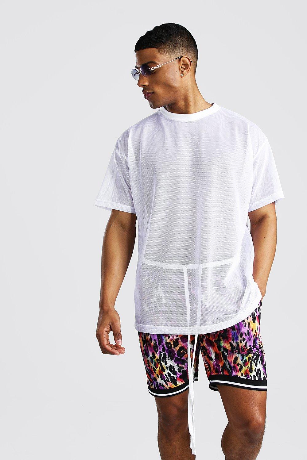 

Oversized Airtex T-Shirt & Basketball Short Set, White