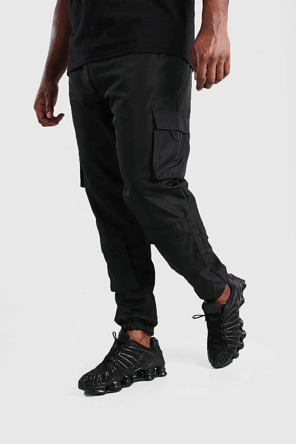 

Big And Tall Shell Front Pocket Cargo Jogger, Black