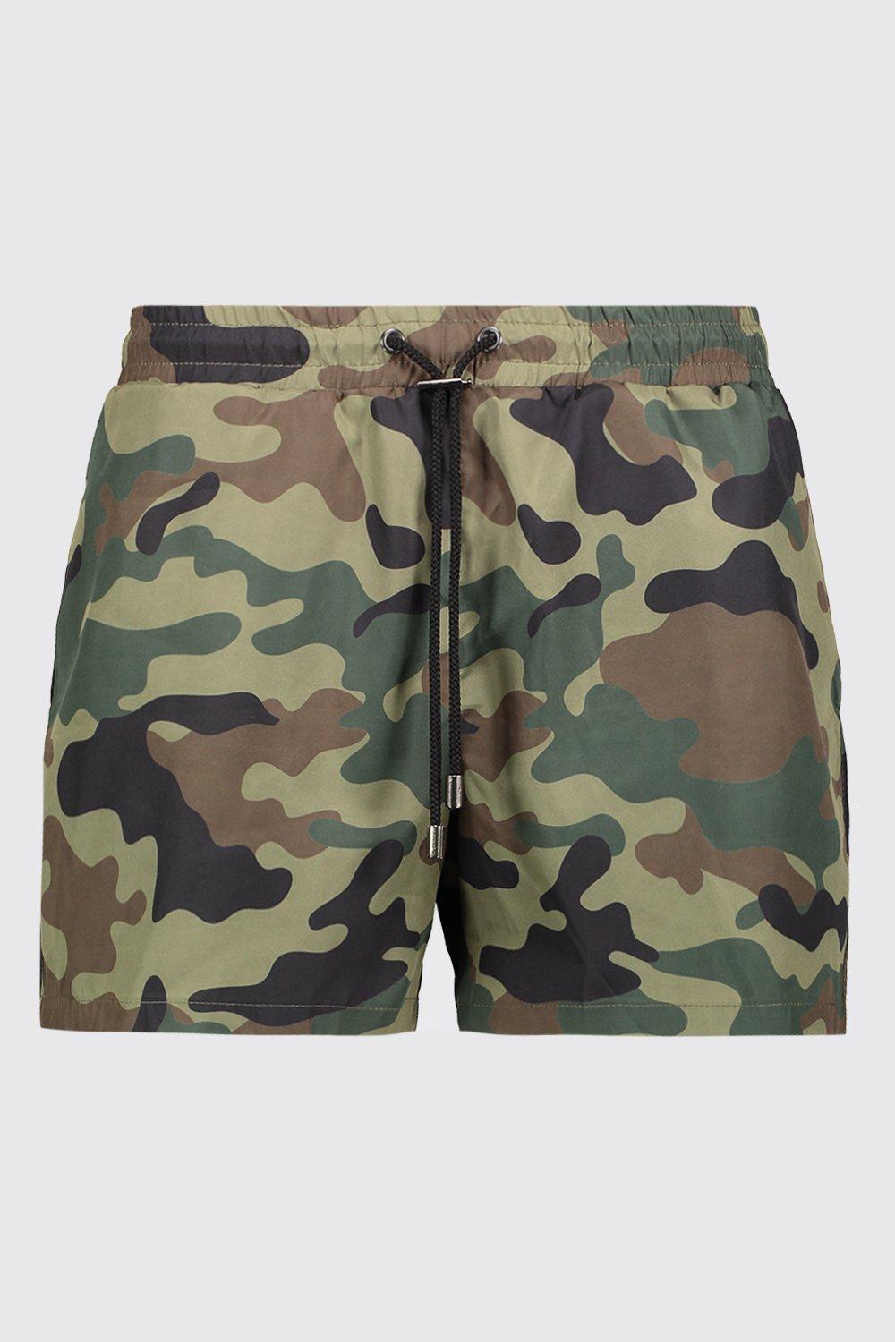 

Mid Length Swim Short In Camo With Toggle Waist, Khaki