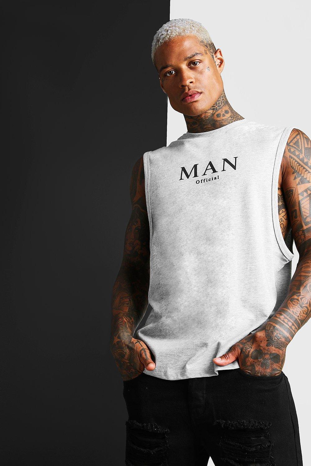 

Майка MAN с заниженными проймами, Grey