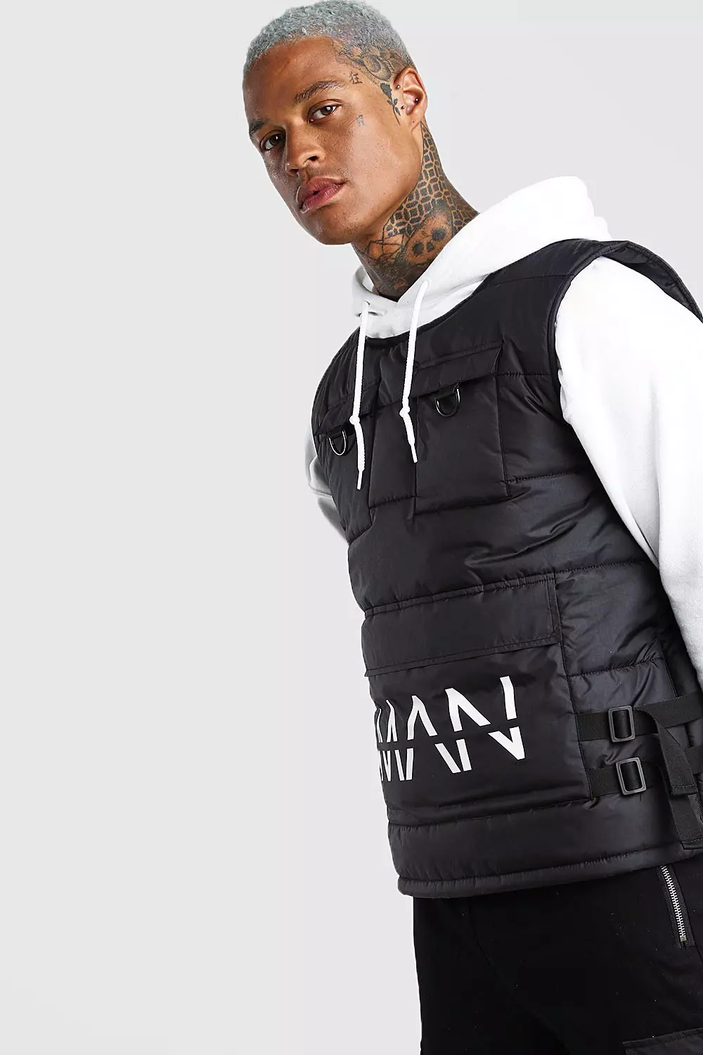 Boohooman hot sale utility vest