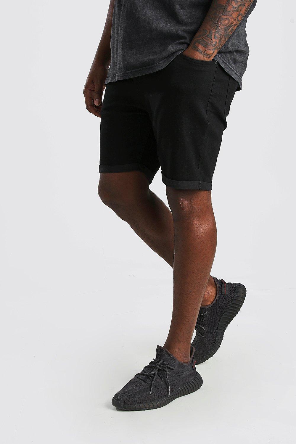 plus size black jean shorts