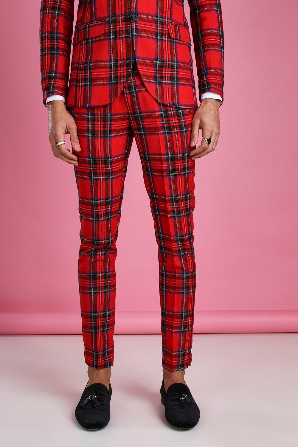 super skinny plaid pants