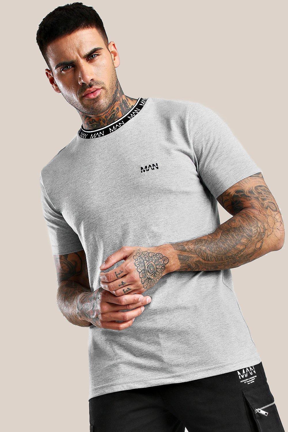 gray t shirt with collar