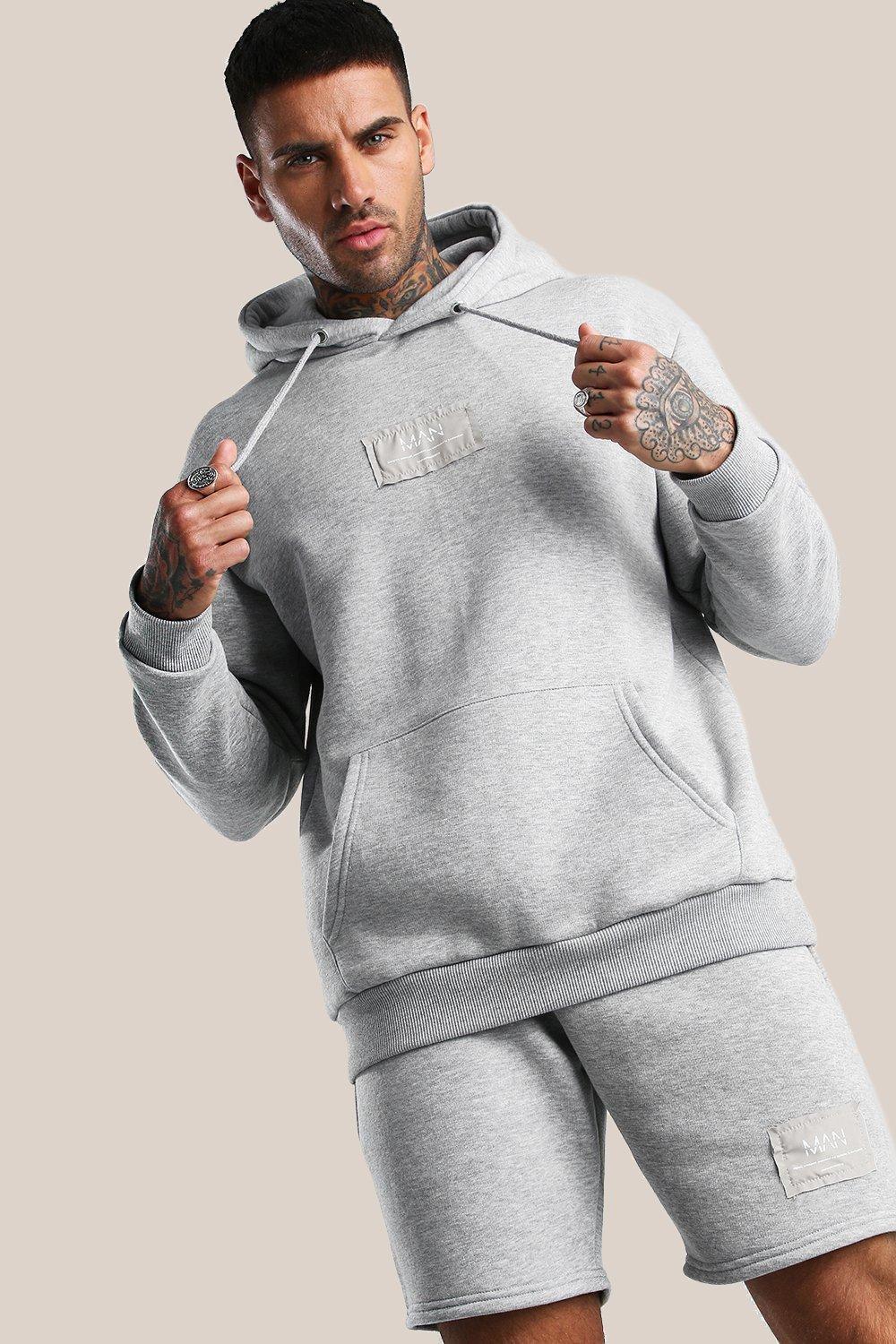 

Официальный укороченный спортивный костюм MAN с капюшоном, Grey marl
