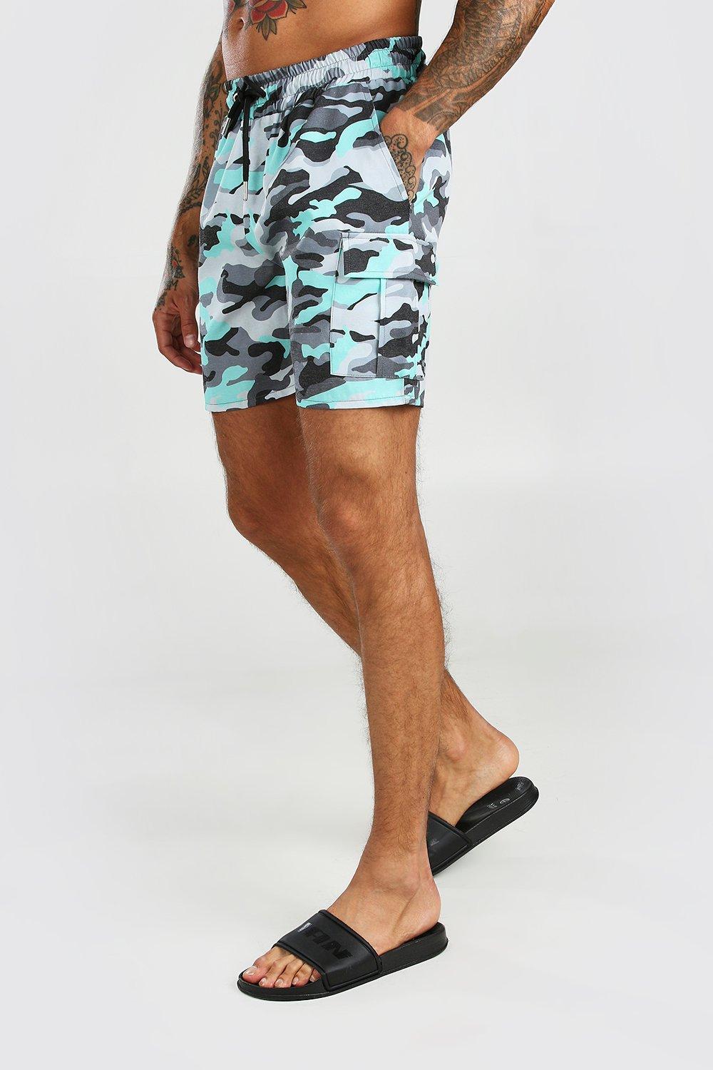 grey camo cargo shorts