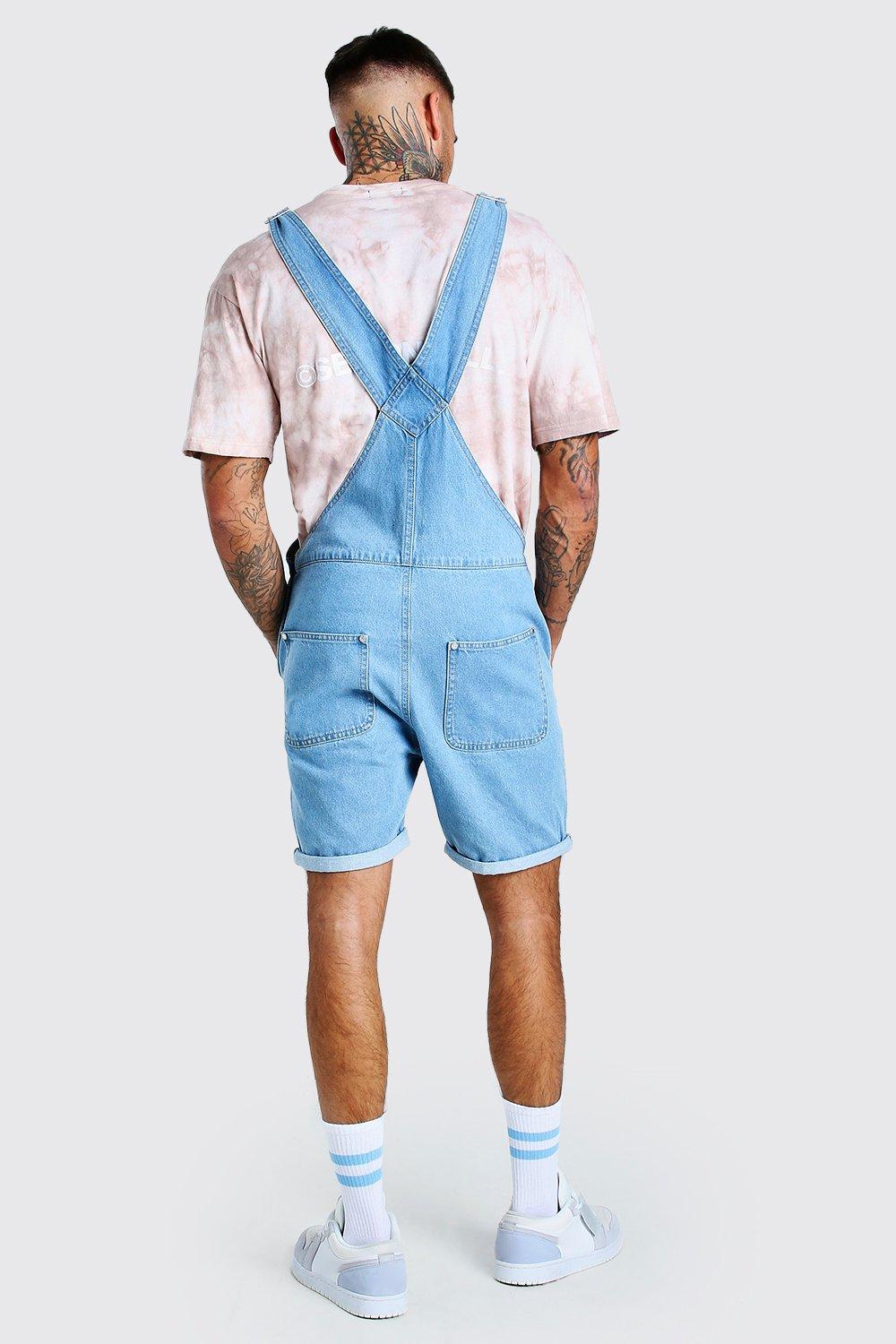 light blue short overalls