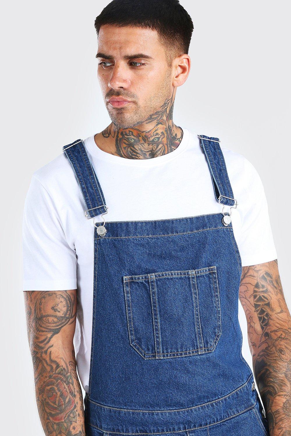 full length denim dungarees