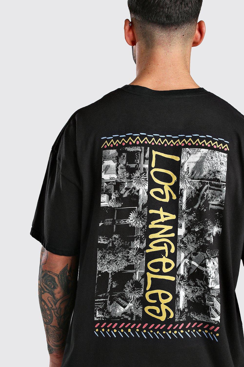 Oversized T Shirt Mit Los Angeles Print Auf Dem Rucken Boohooman