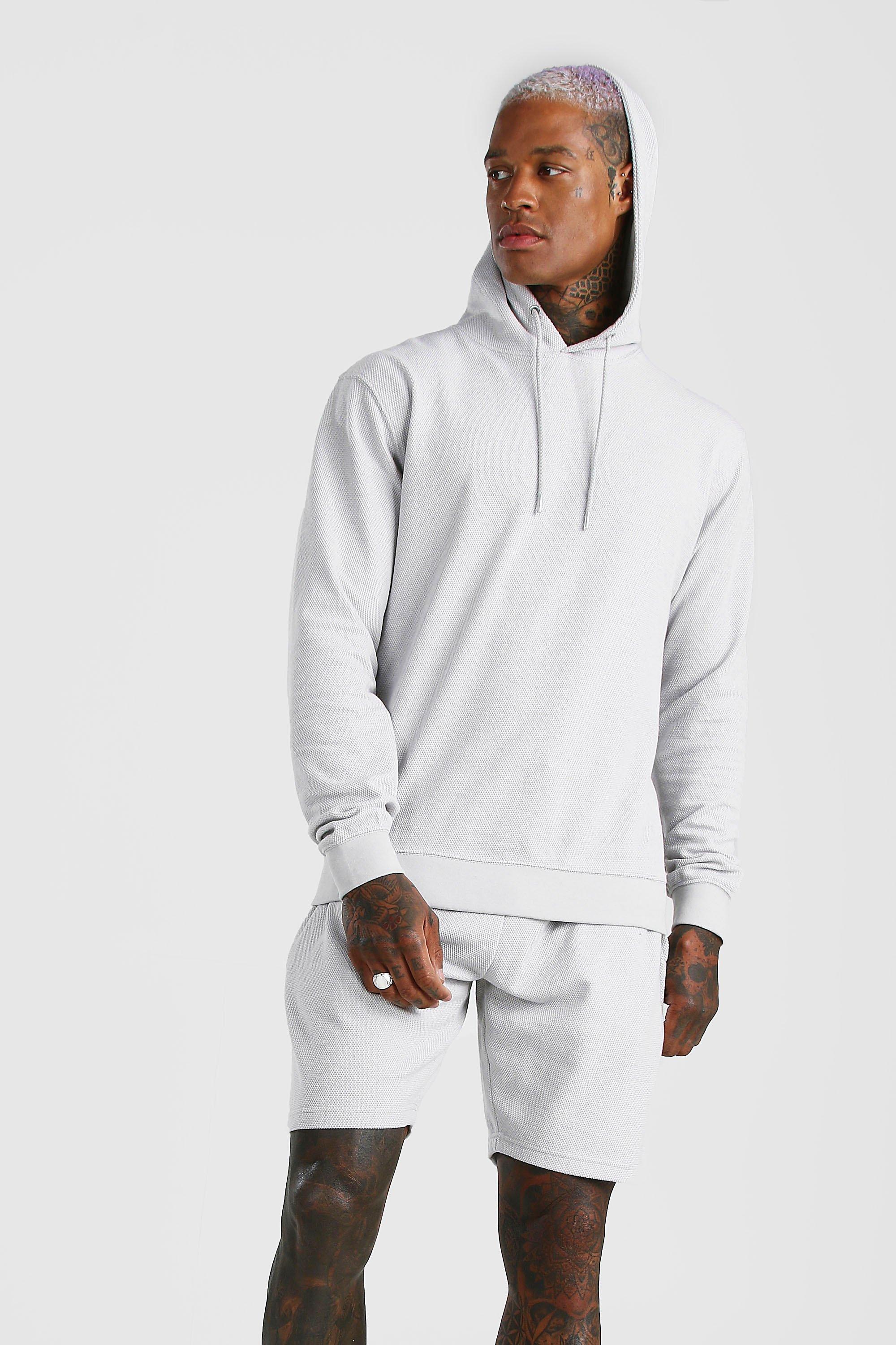 

Укороченный спортивный костюм из ткани пике с капюшоном, Light grey