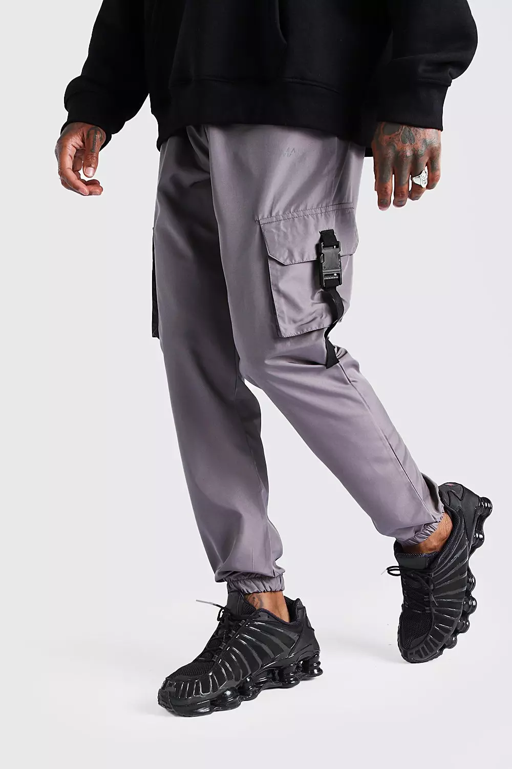 Mens shell buckle discount joggers