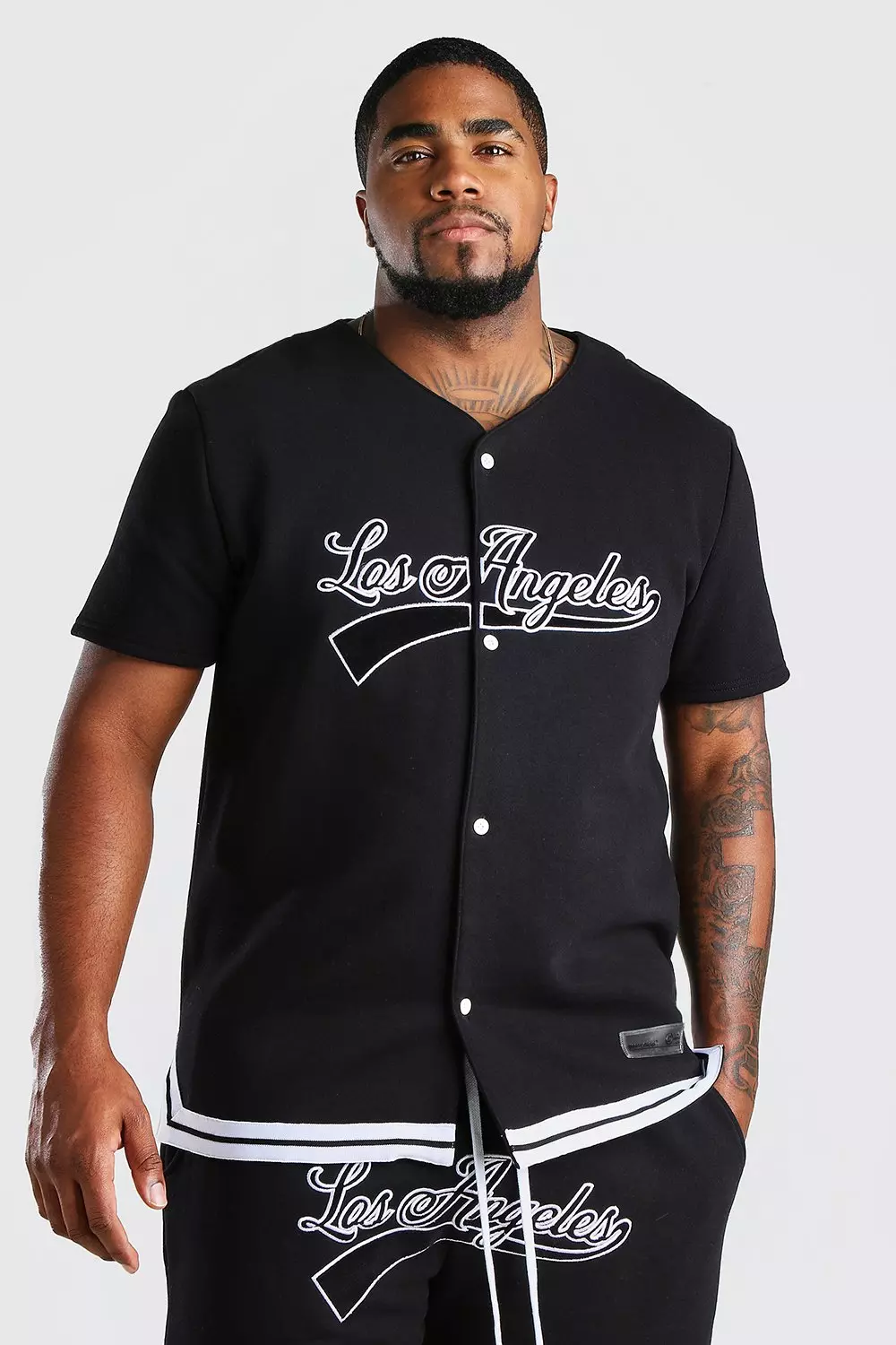 Plus Size Los Angeles Jersey T Shirt boohooMAN UK