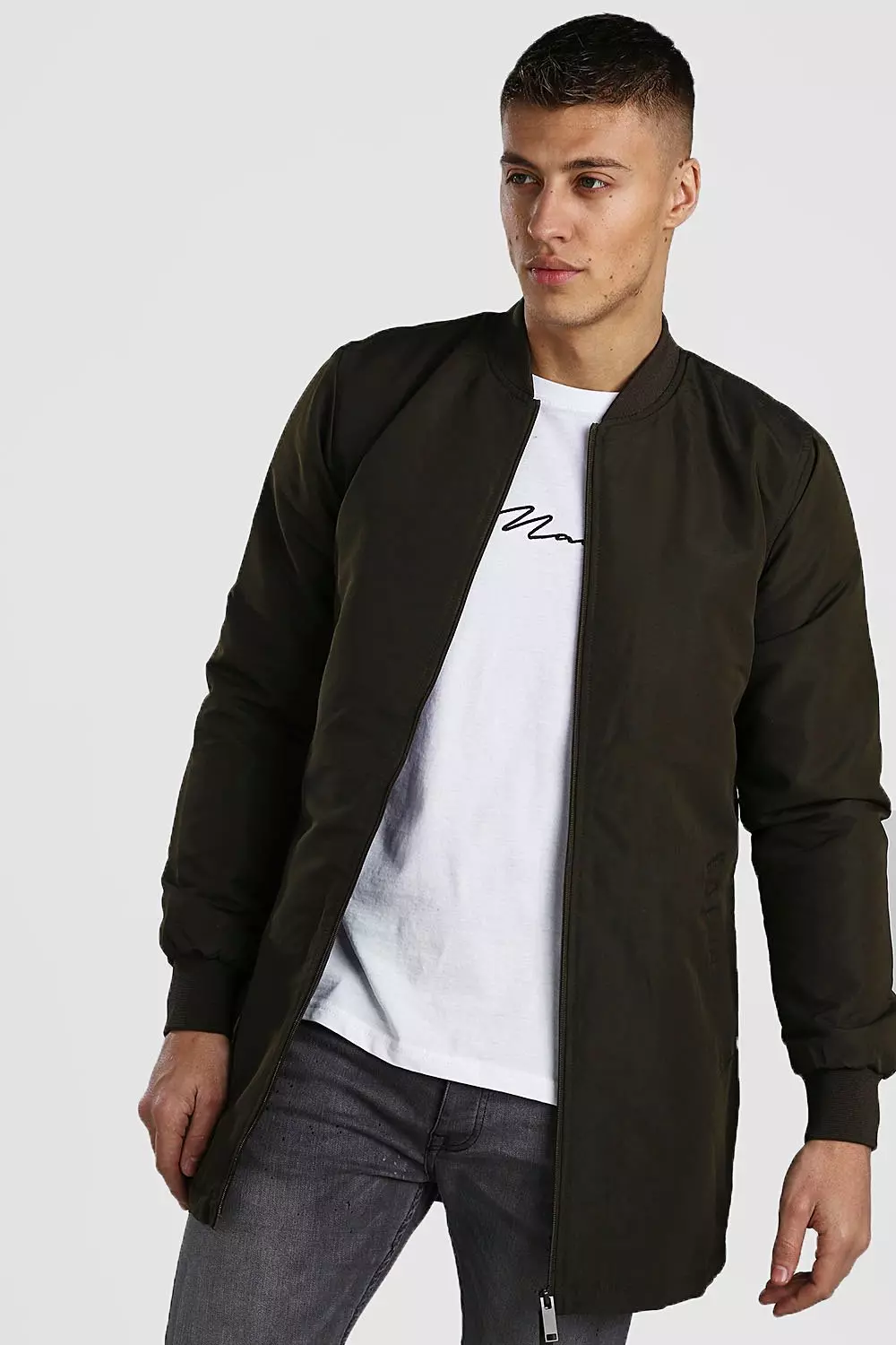 Mens hotsell longline bomber