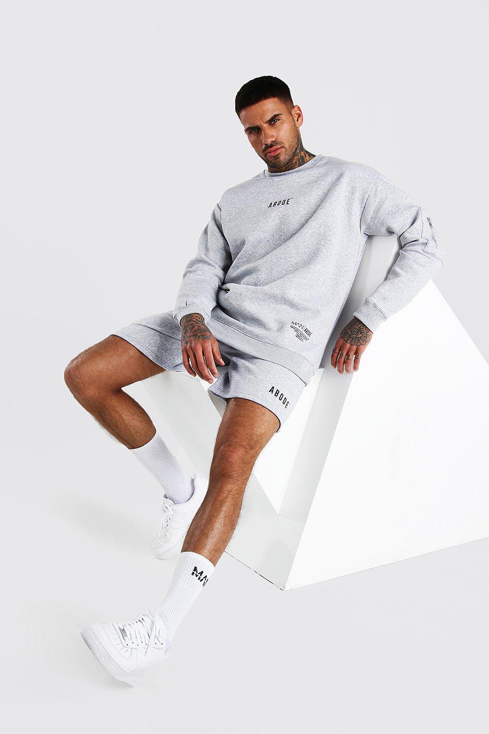 

Практичная свободная толстовка Abode и шорты, Grey marl