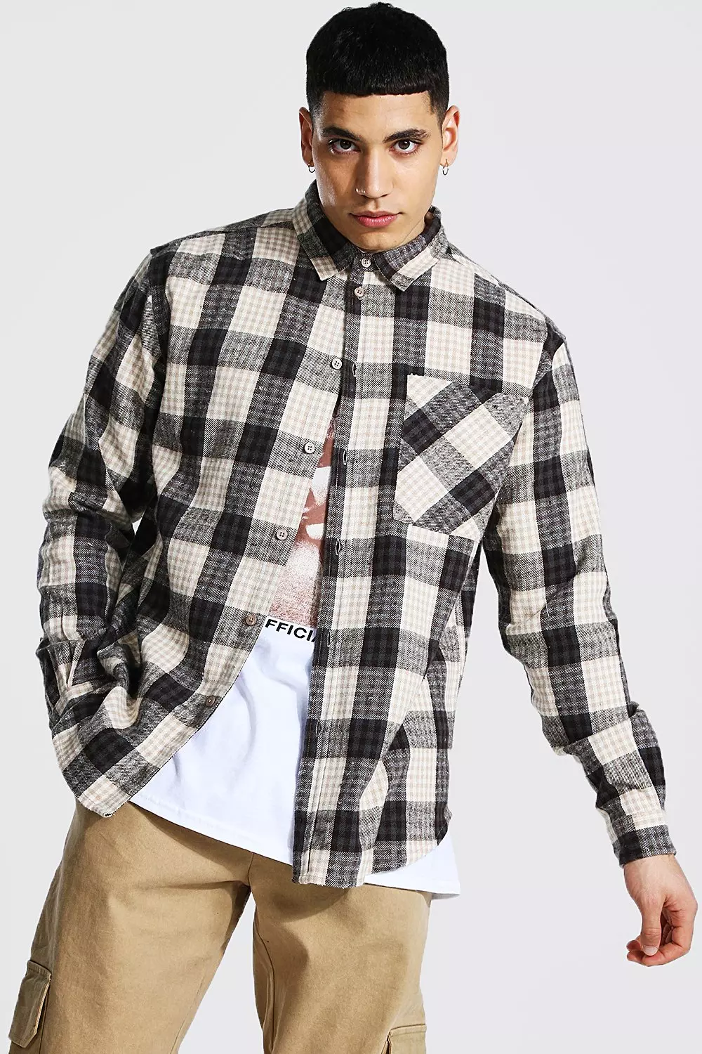 Urban Daizy Oversized Flannel Plaid Shirt Medium