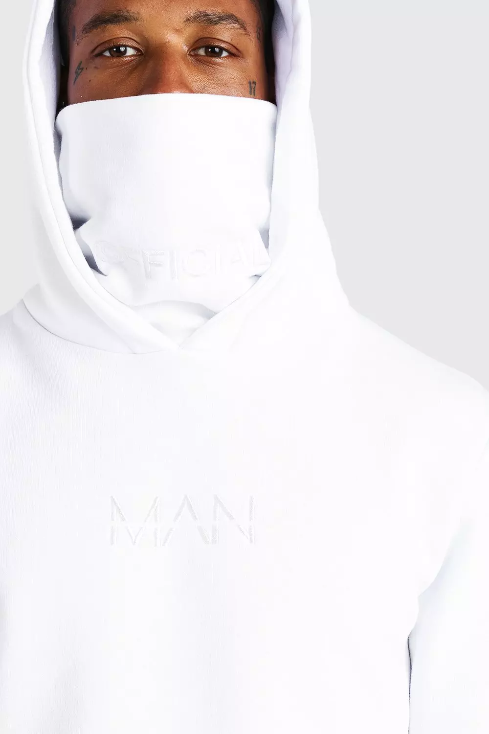 MAN Official Hoodie With Snood boohooMAN USA