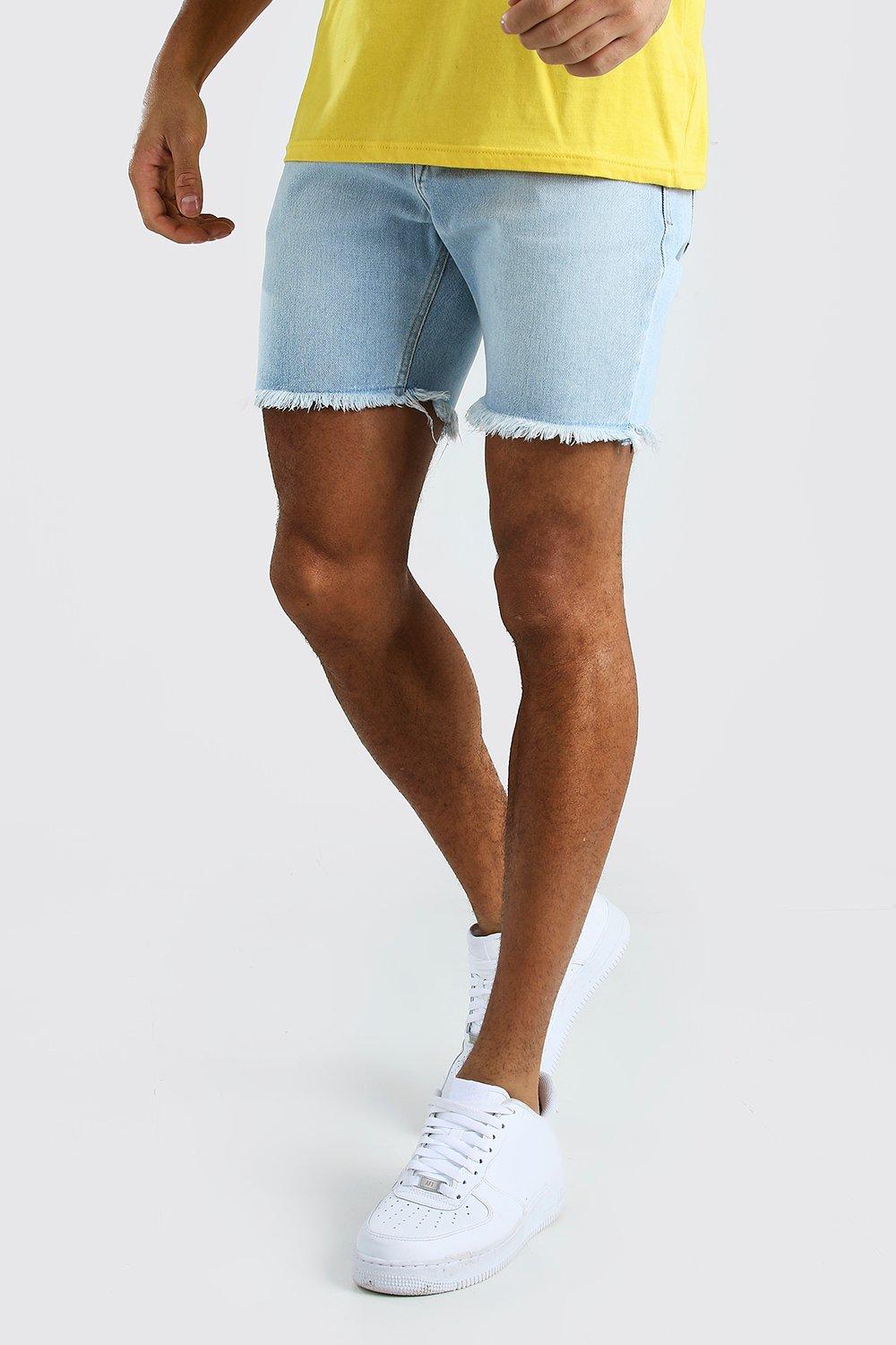 slim fit jean shorts