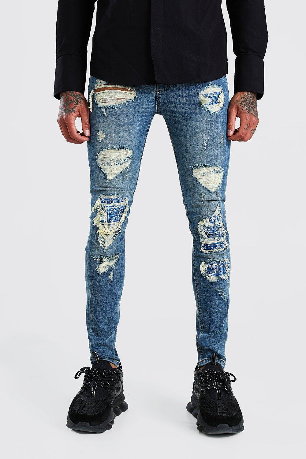 boohooman bandana jeans
