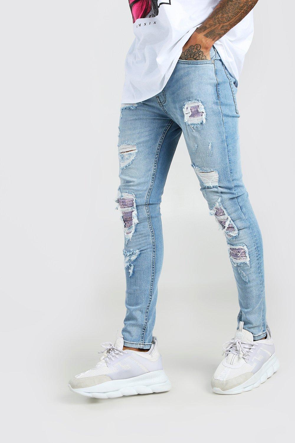 boohooman bandana jeans