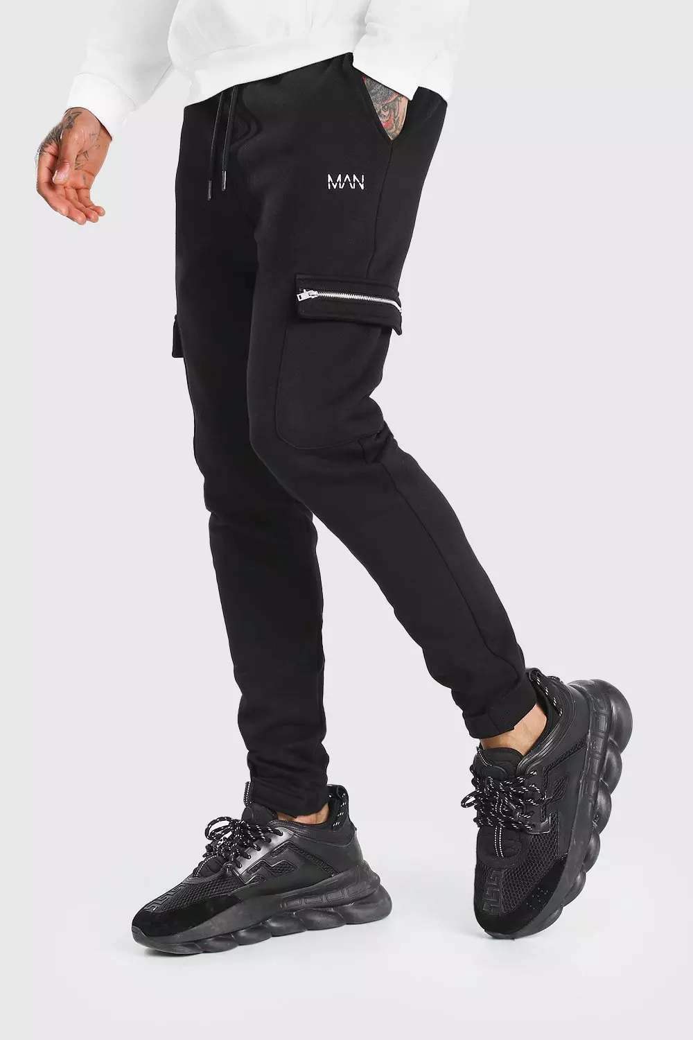 Black discount zip joggers