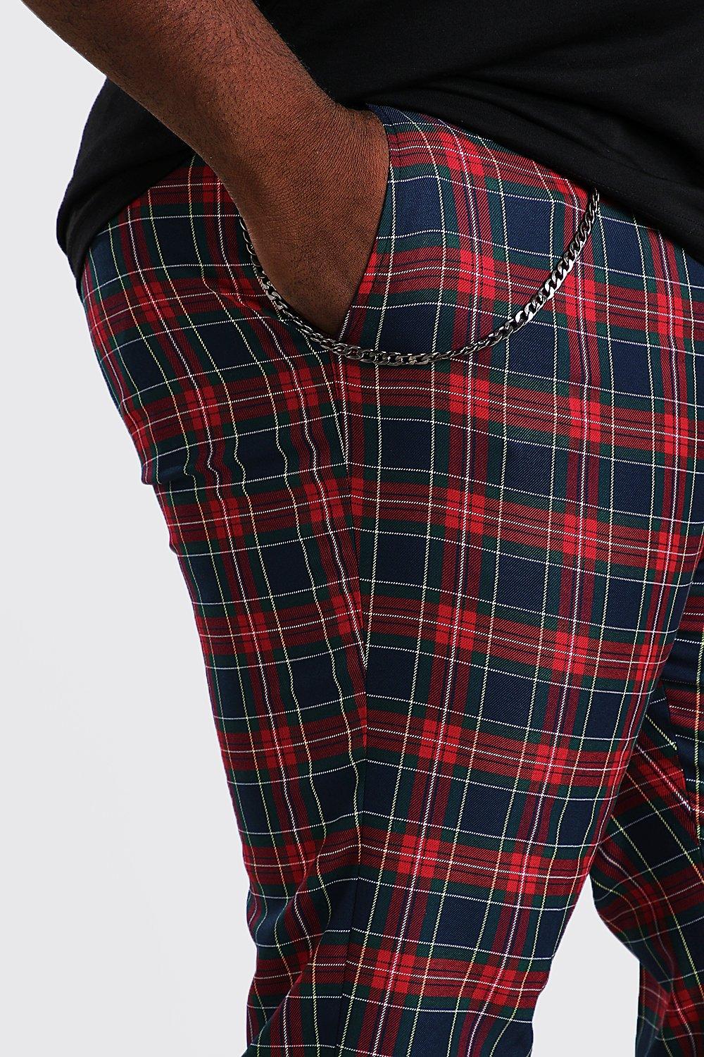 plus size men's plaid pants