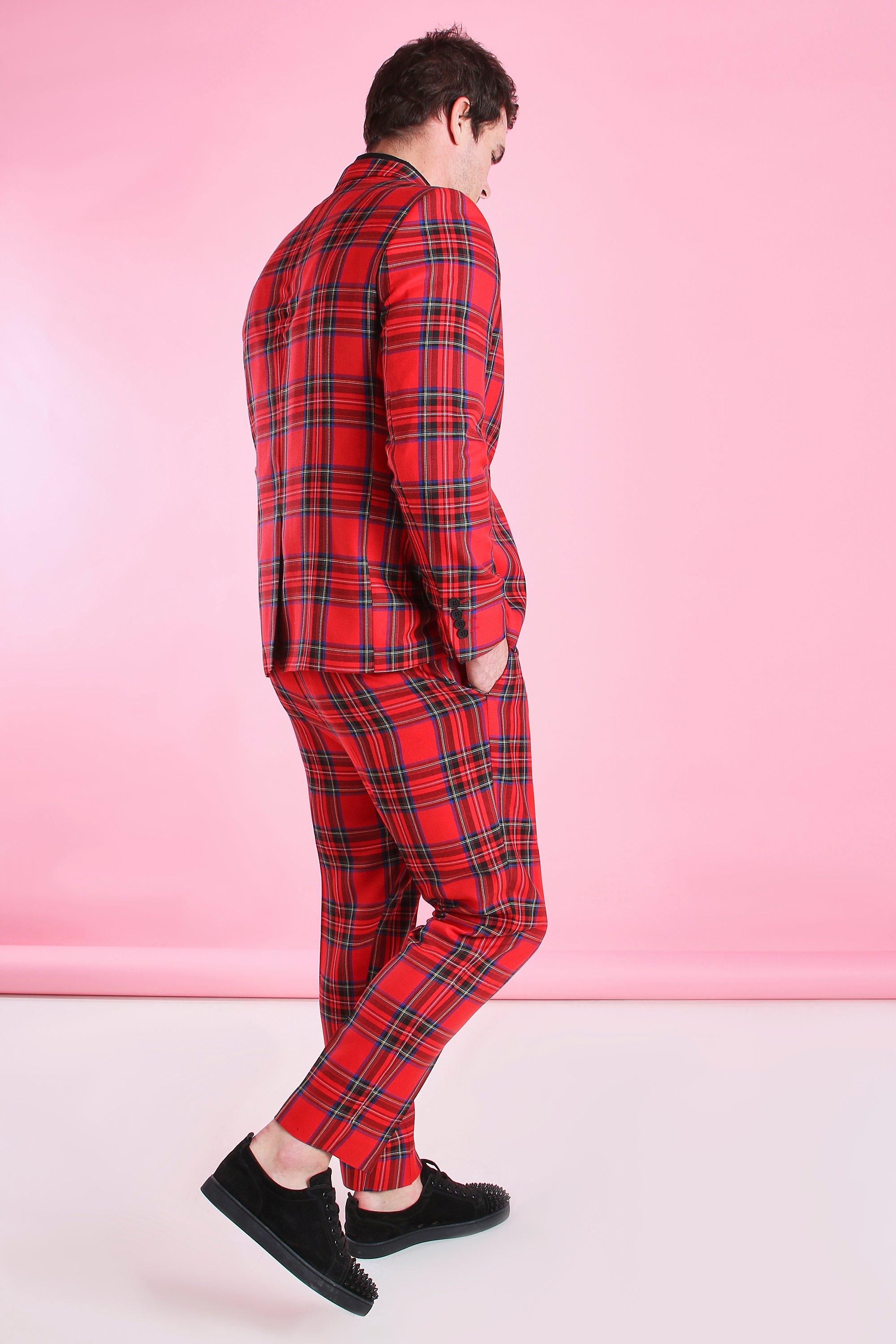 red tartan trousers plus size