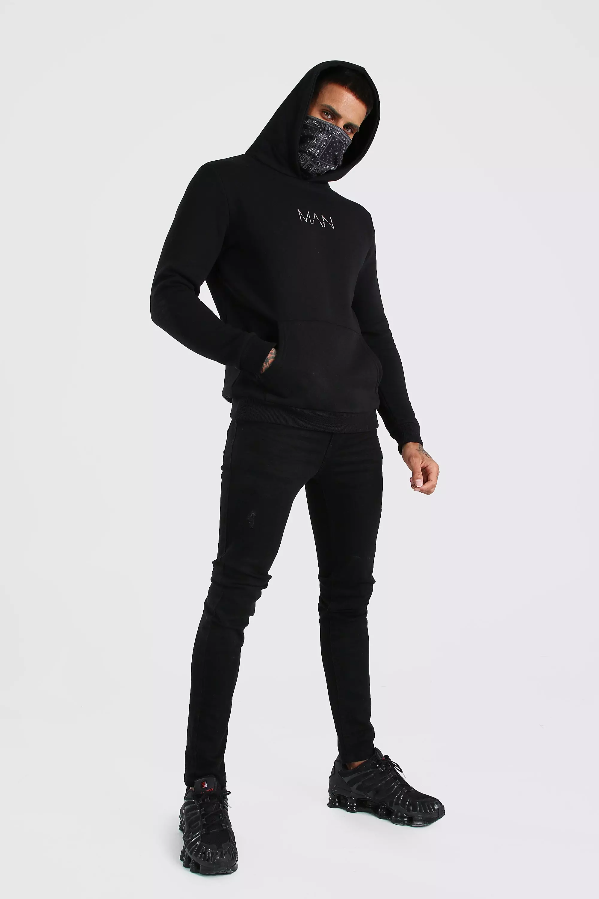 Snood hoodie online black