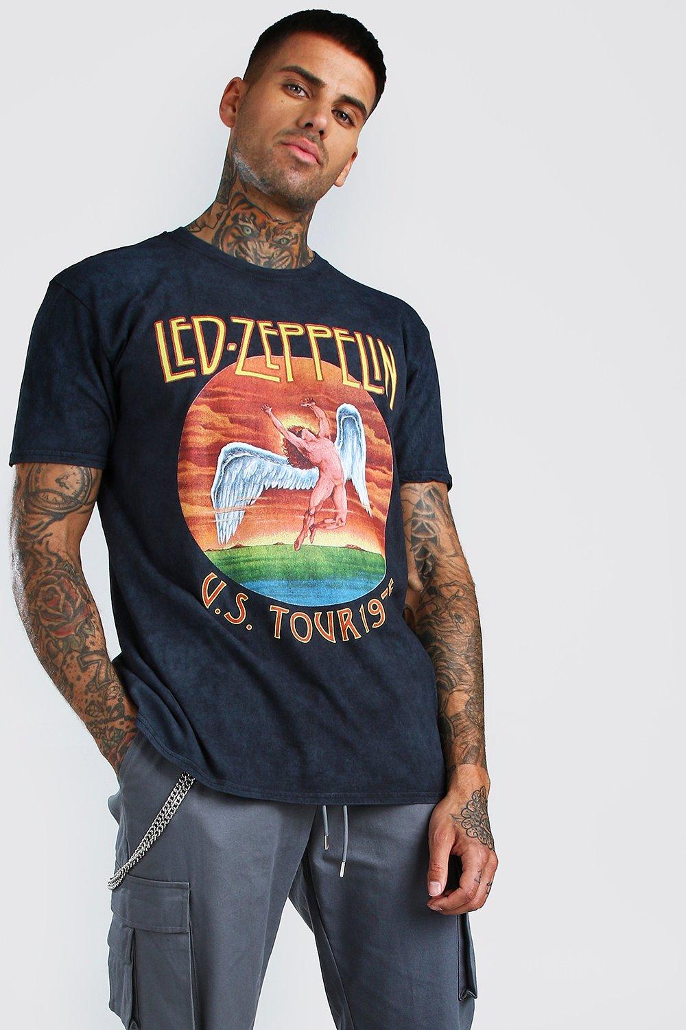 

Футболка с лицензированным принтом «Led Zepplin» с эффектом кислотной стирки, Black