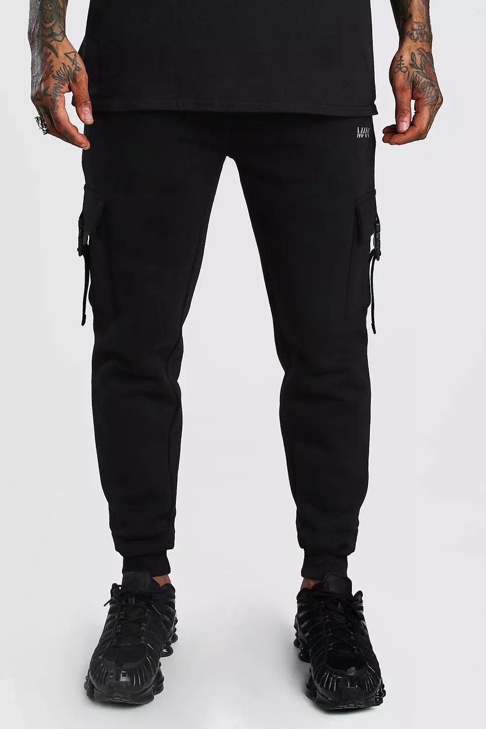 Boohooman buckle 2024 joggers