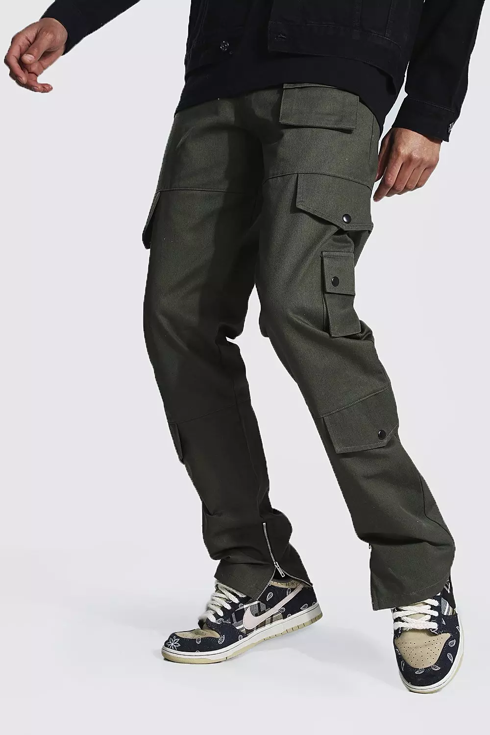 Twill Cargo Trousers for Men in Green