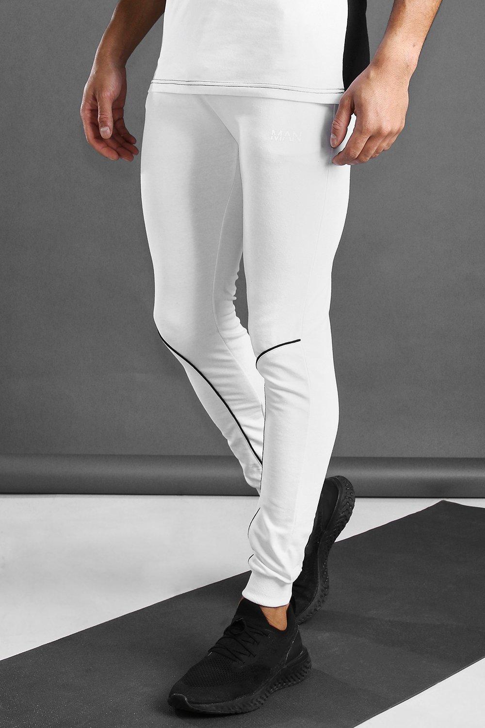 boohooman white joggers
