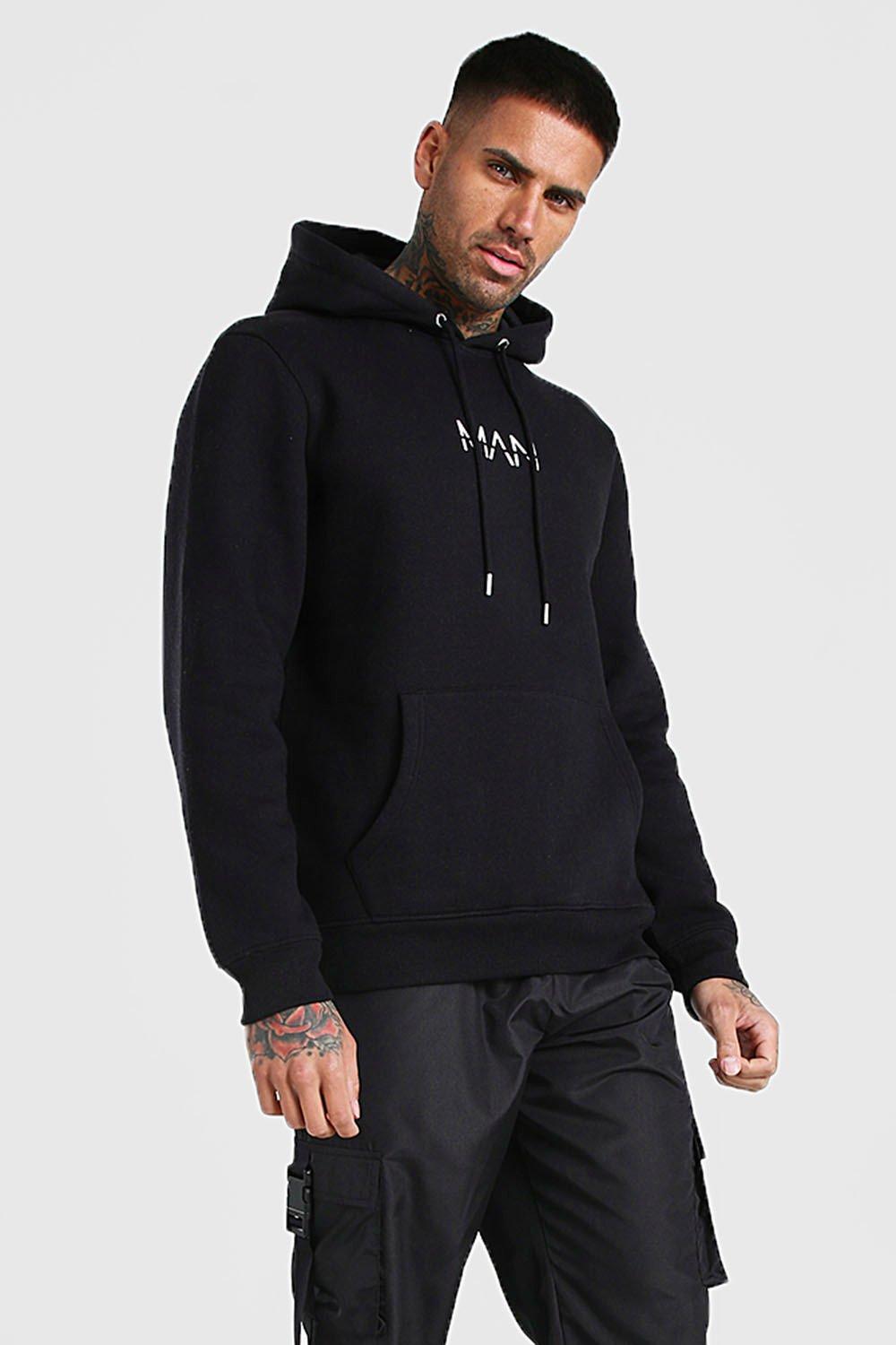 

Оригинальное худи с надписью MAN, Black