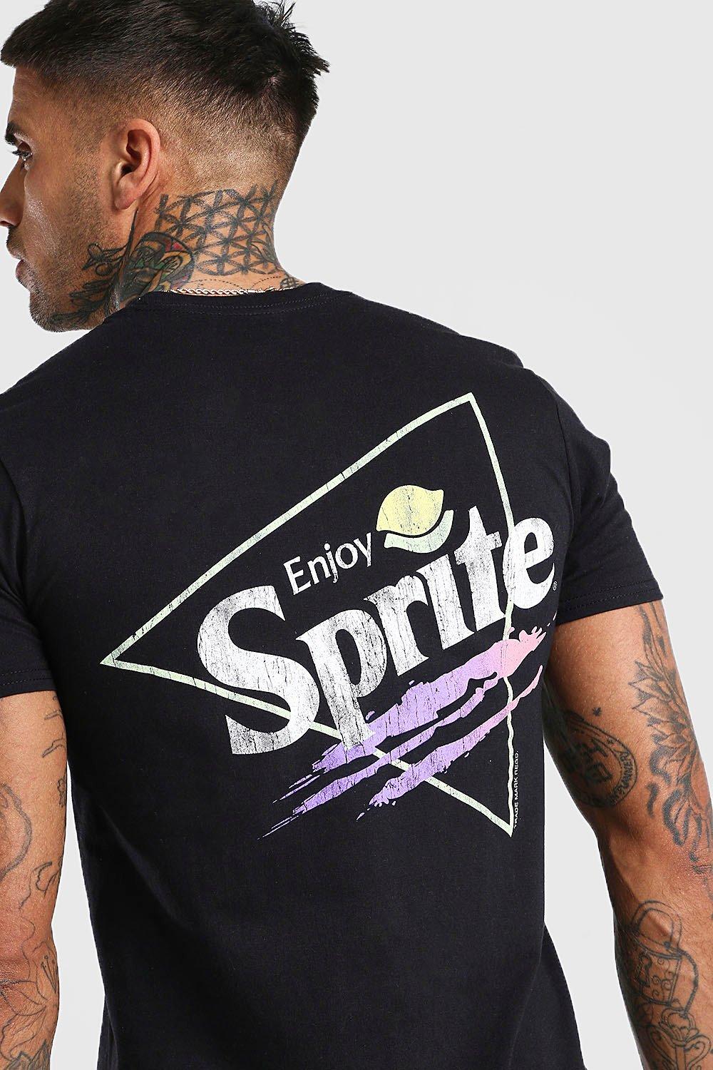 

Лицензированная футболка с принтом Sprite спереди и сзади, Black