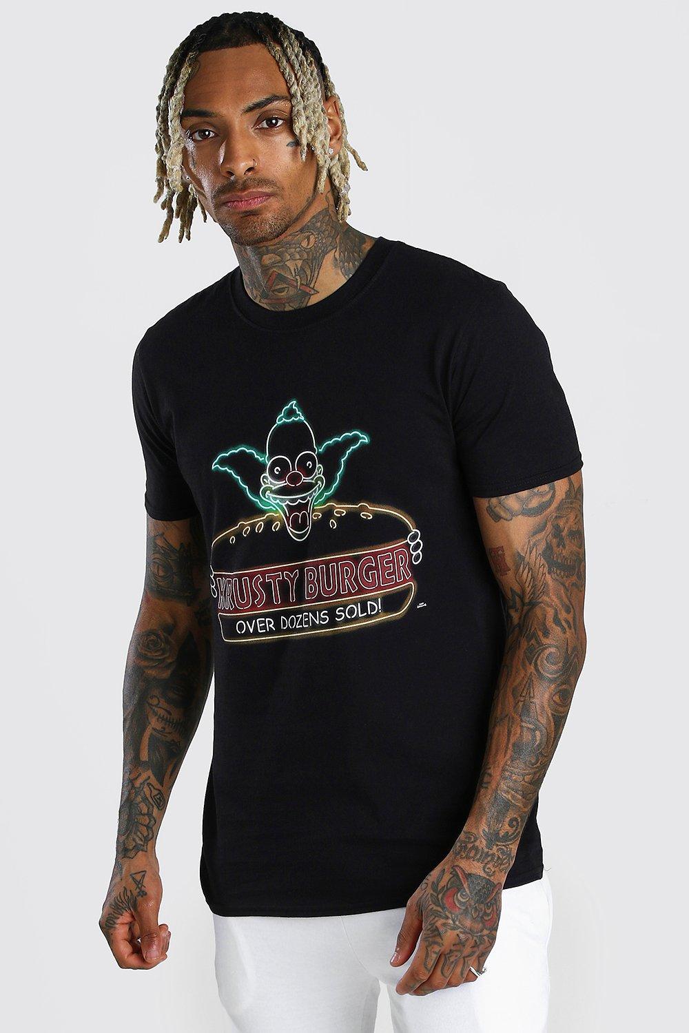 

Футболка с лицензированным принтом The Simpsons Krusty Burger, Black